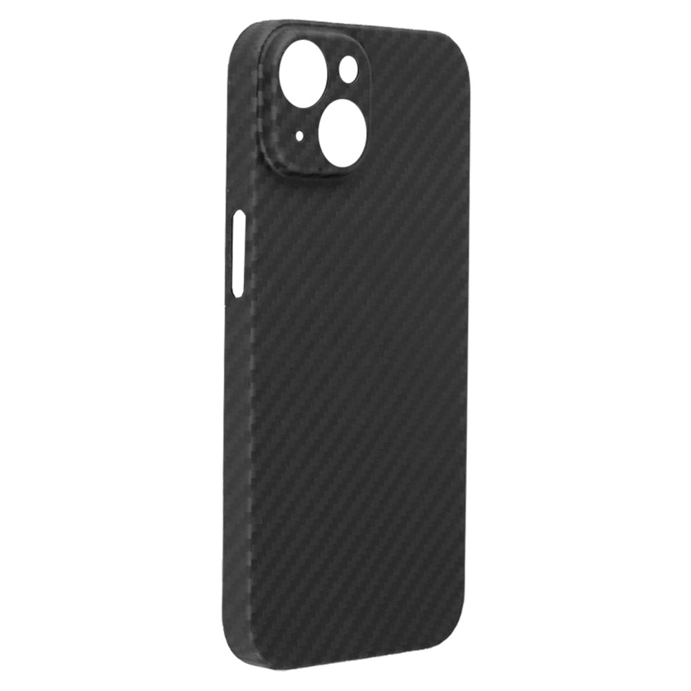For iPhone 13 mini 5.4 inch Carbon Fiber Texture Mobile Phone Cover Precise Cutout Aramid Fiber Back Case - Matte Black