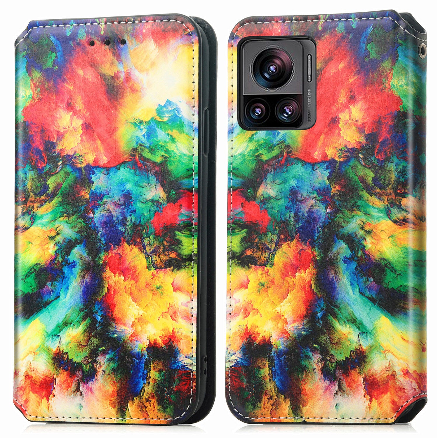 CASENEO 001 Series for Motorola Moto X30 Pro 5G Edge 30 Ultra 5G PU Leather RFID Blocking Pattern Printing Magnetic Protective Phone Case Stand Wallet