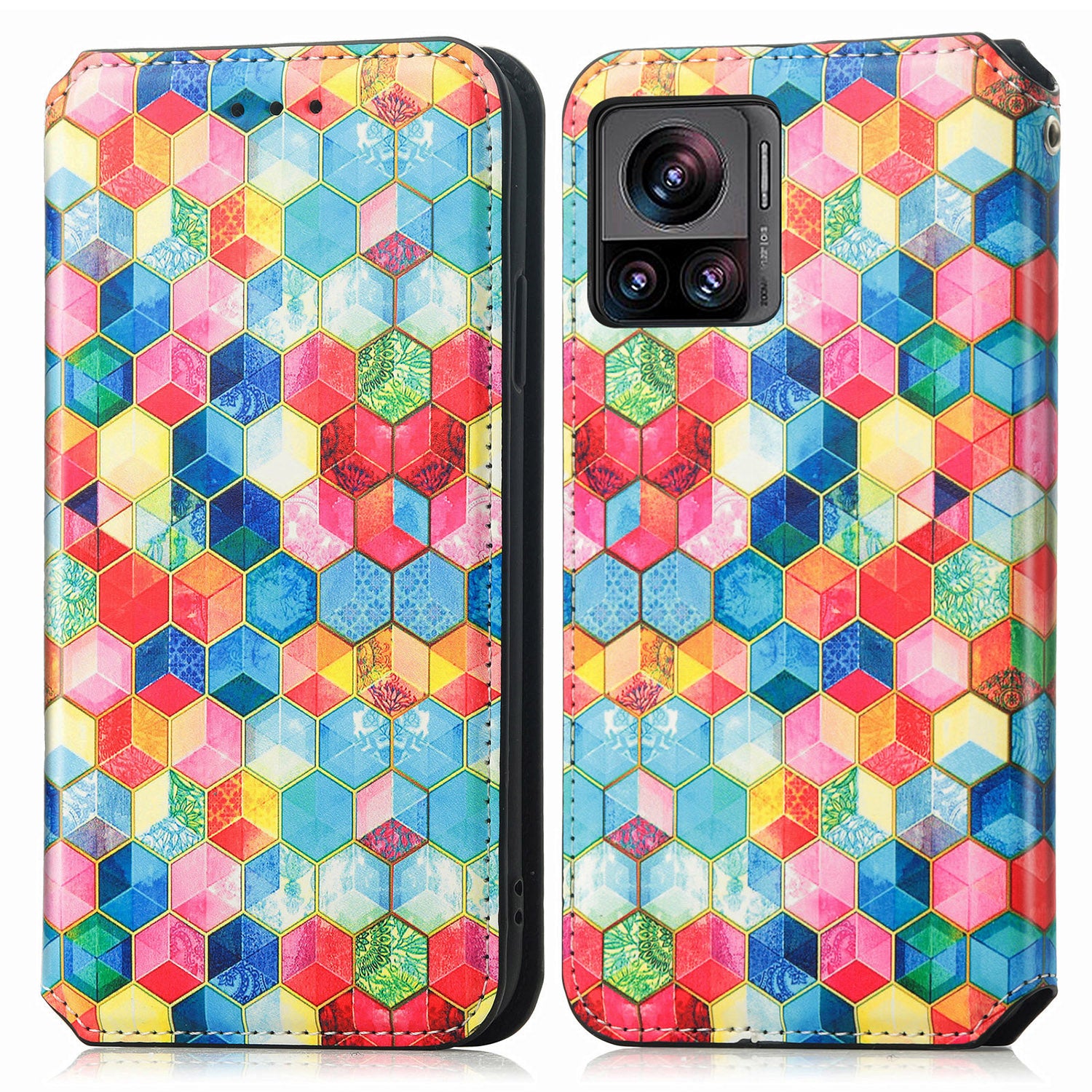 CASENEO 001 Series for Motorola Moto X30 Pro 5G Edge 30 Ultra 5G PU Leather RFID Blocking Pattern Printing Magnetic Protective Phone Case Stand Wallet