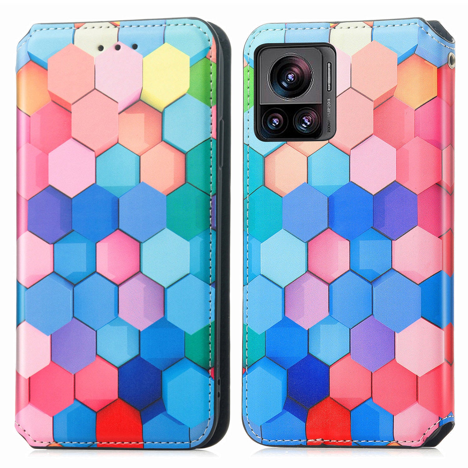 CASENEO 001 Series for Motorola Moto X30 Pro 5G Edge 30 Ultra 5G PU Leather RFID Blocking Pattern Printing Magnetic Protective Phone Case Stand Wallet