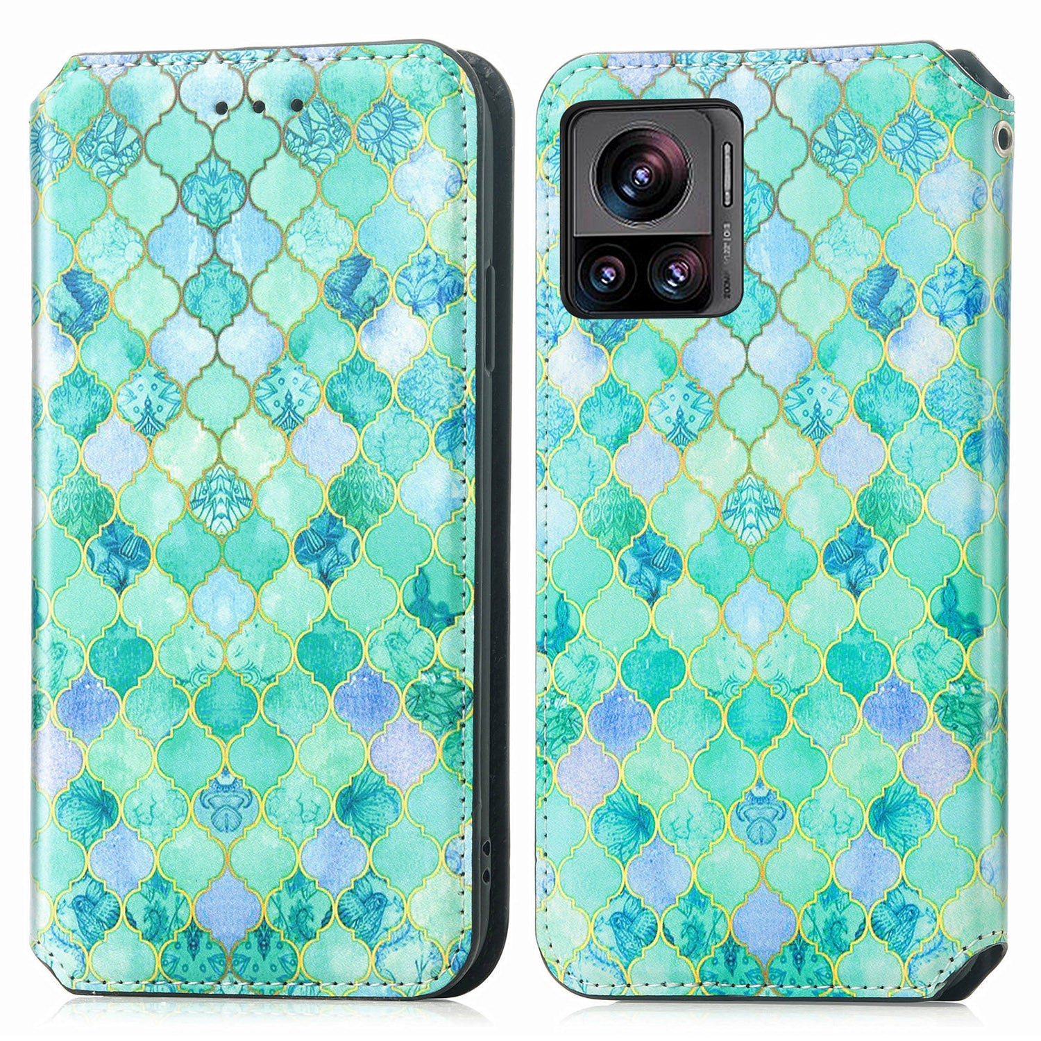 CASENEO 001 Series for Motorola Moto X30 Pro 5G Edge 30 Ultra 5G PU Leather RFID Blocking Pattern Printing Magnetic Protective Phone Case Stand Wallet