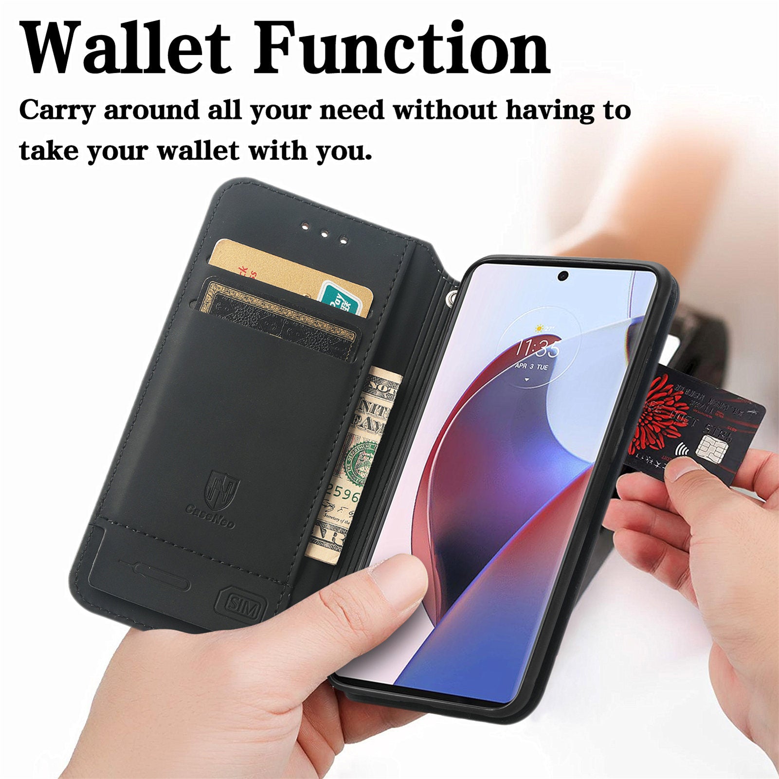 CASENEO 001 Series for Motorola Moto X30 Pro 5G Edge 30 Ultra 5G PU Leather RFID Blocking Pattern Printing Magnetic Protective Phone Case Stand Wallet