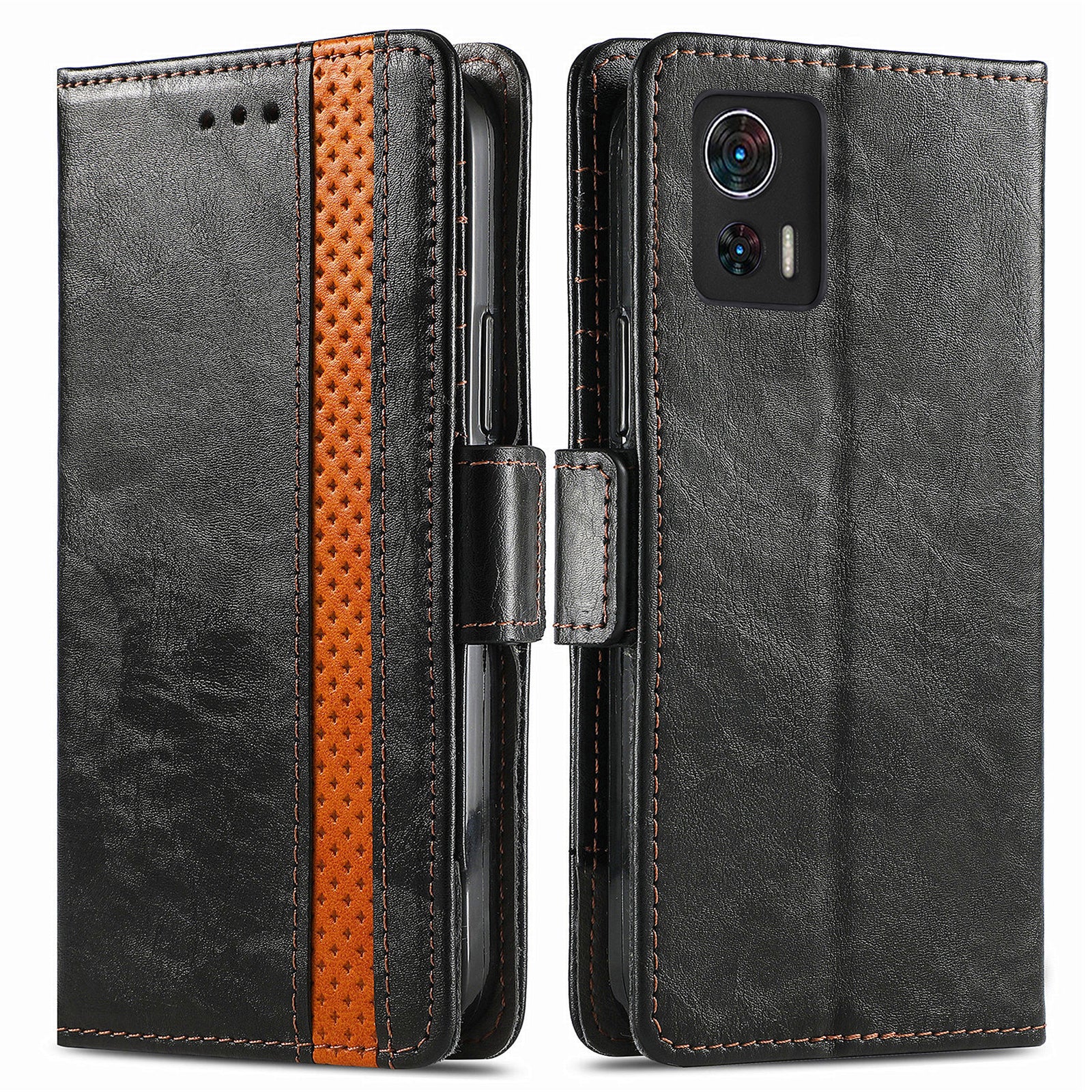 CASENEO 002 Series for Motorola Edge 30 Neo 5G Edge 30 Lite RFID Blocking Business Splicing Style Leather Full Protection Phone Case Flip Wallet Stand Cover