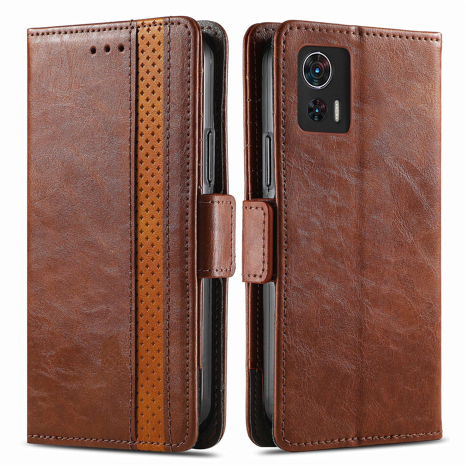 CASENEO 002 Series for Motorola Edge 30 Neo 5G Edge 30 Lite RFID Blocking Business Splicing Style Leather Full Protection Phone Case Flip Wallet Stand Cover