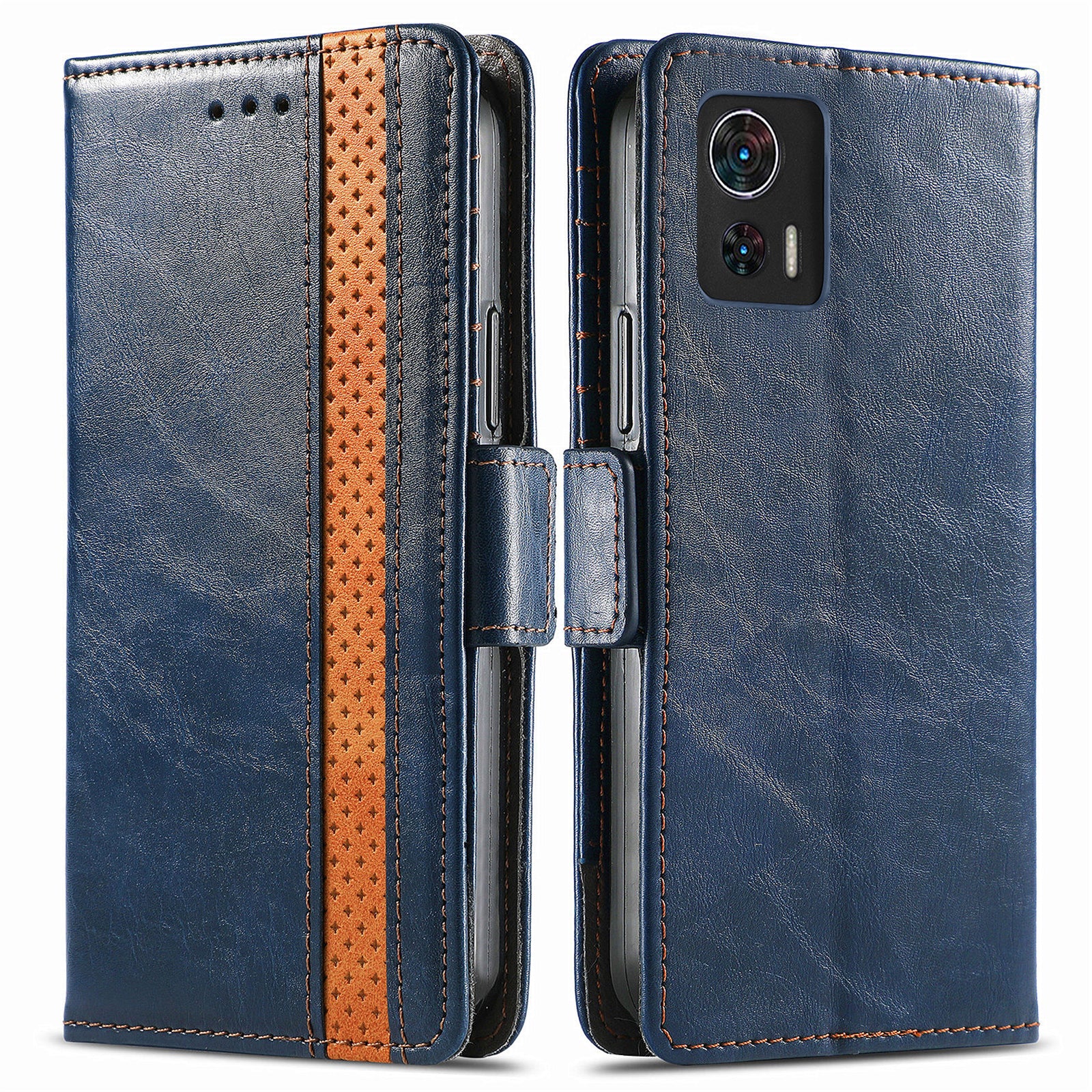 CASENEO 002 Series for Motorola Edge 30 Neo 5G Edge 30 Lite RFID Blocking Business Splicing Style Leather Full Protection Phone Case Flip Wallet Stand Cover