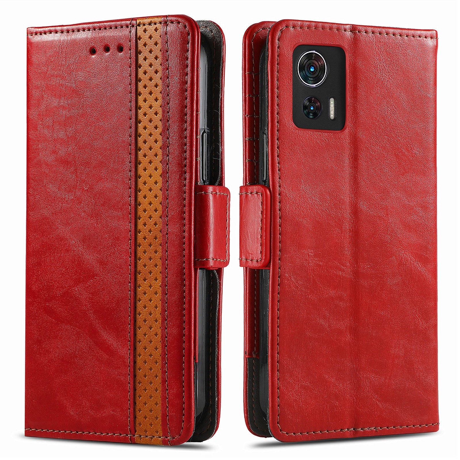 CASENEO 002 Series for Motorola Edge 30 Neo 5G Edge 30 Lite RFID Blocking Business Splicing Style Leather Full Protection Phone Case Flip Wallet Stand Cover