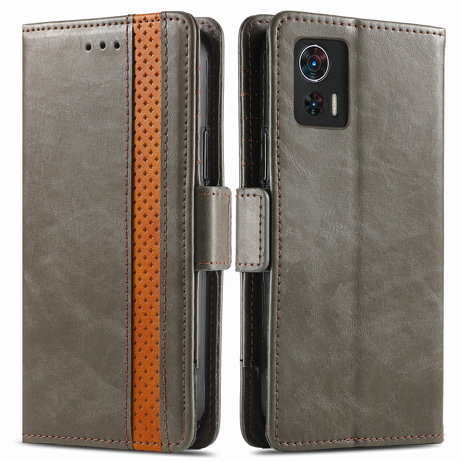 CASENEO 002 Series for Motorola Edge 30 Neo 5G Edge 30 Lite RFID Blocking Business Splicing Style Leather Full Protection Phone Case Flip Wallet Stand Cover