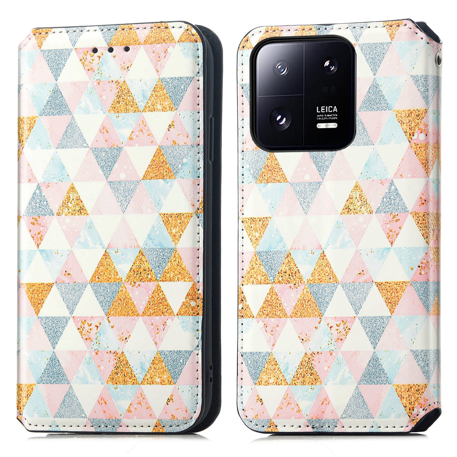 CASENEO 001 Series for Xiaomi 13 Pro 5G Anti-drop Flip Leather Wallet Case Stand RFID Blocking Pattern Printing Magnetic Closure Cell Phone Cover