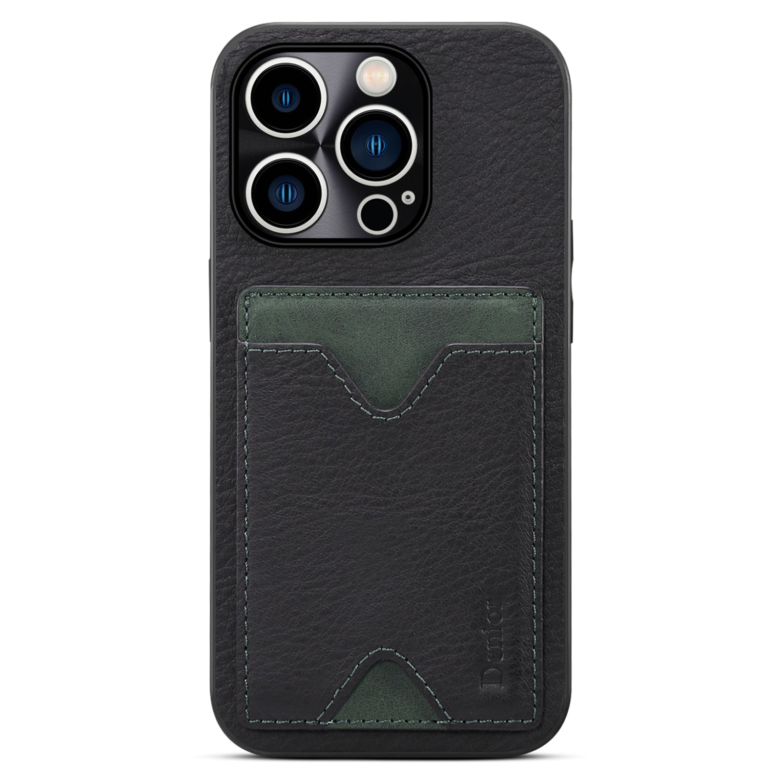 For iPhone 12 12 Pro 6.1 inch Cowhide Leather Coated TPU Card Slot Case Kickstand Magnetic Shockproof Phone Cover