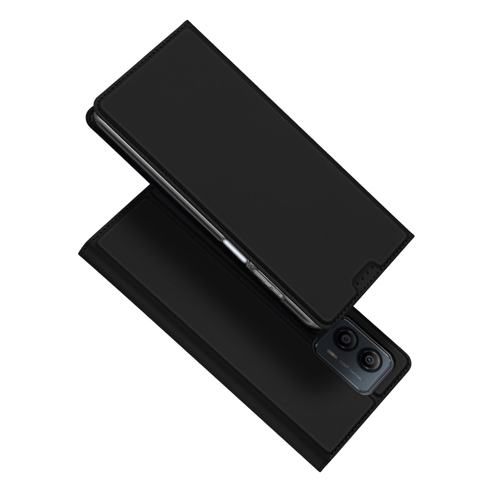 DUX DUCIS Skin Pro Series PU Leather Phone Case for Motorola Moto G53 5G Magnetic Closure Card Holder Stand Drop-proof Folio Flip Phone Cover