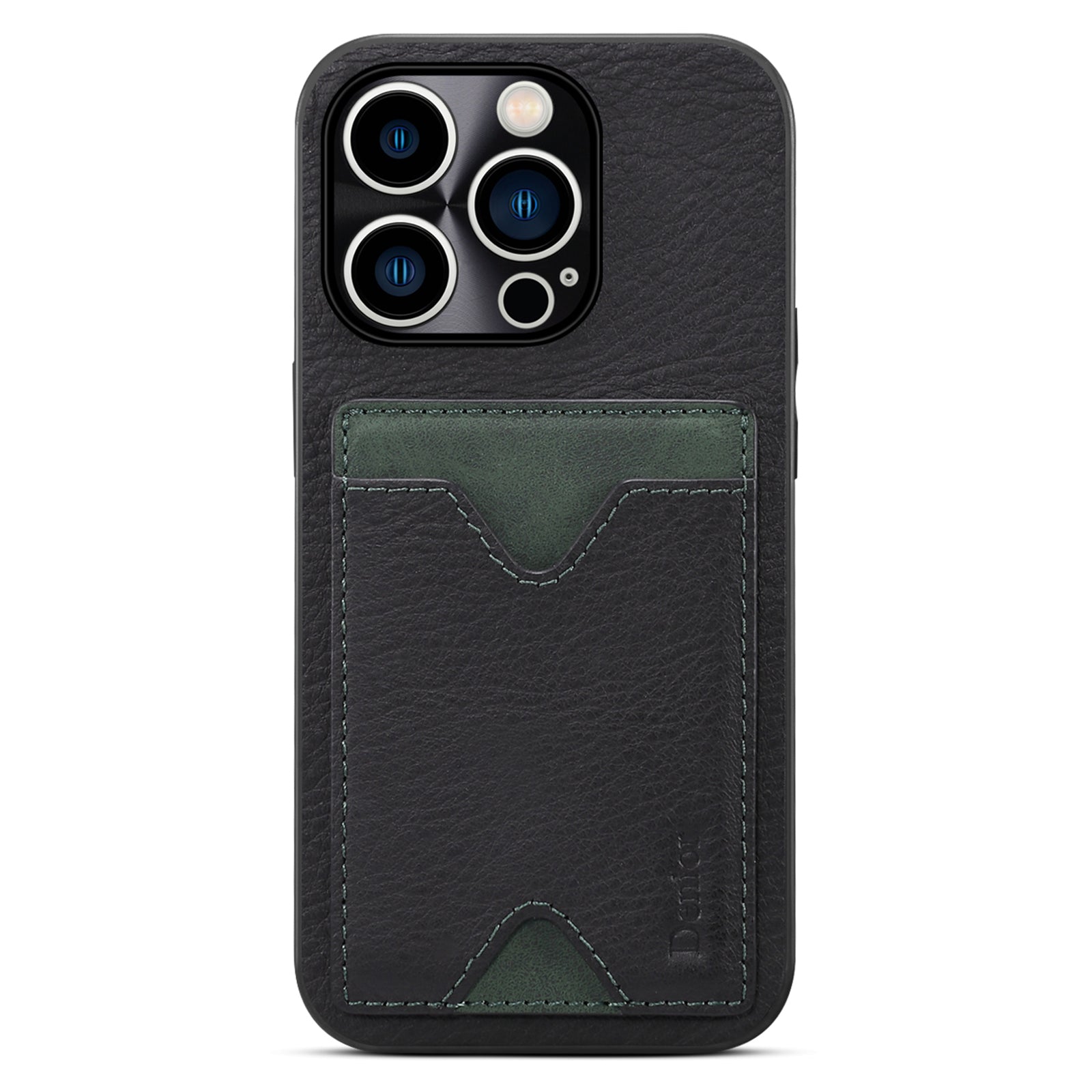 For iPhone 13 Pro Max 6.7 inch Precise Cutout Cowhide Leather Coated TPU Case Card Slot Kickstand Magnetic Phone Cover - Brown