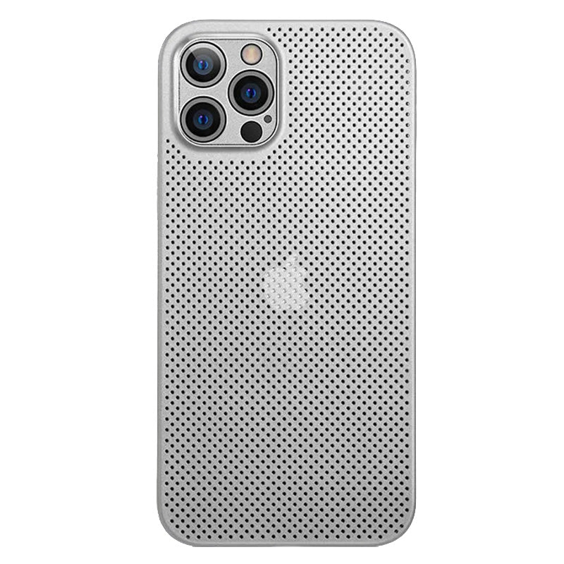 For iPhone 12 Pro Breathable Hollow Hole Heat Dissipation Mesh Back Cover Ultra Thin PP Phone Case