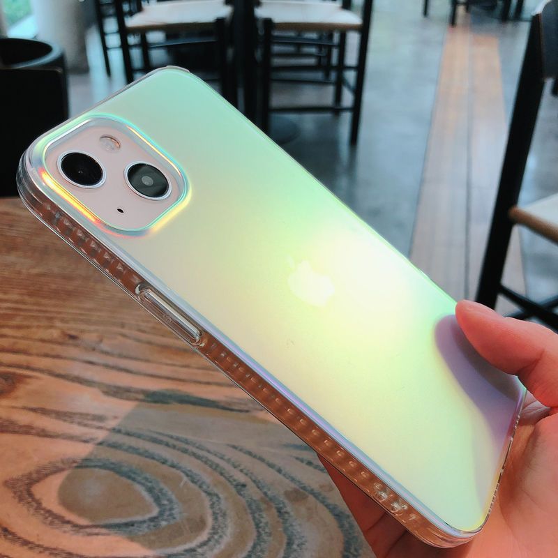 For iPhone 13 6.1 inch Anti-drop Lightweight Mobile Phone Cover TPU Acrylic Colorful Laser Anti-wear Phone Case