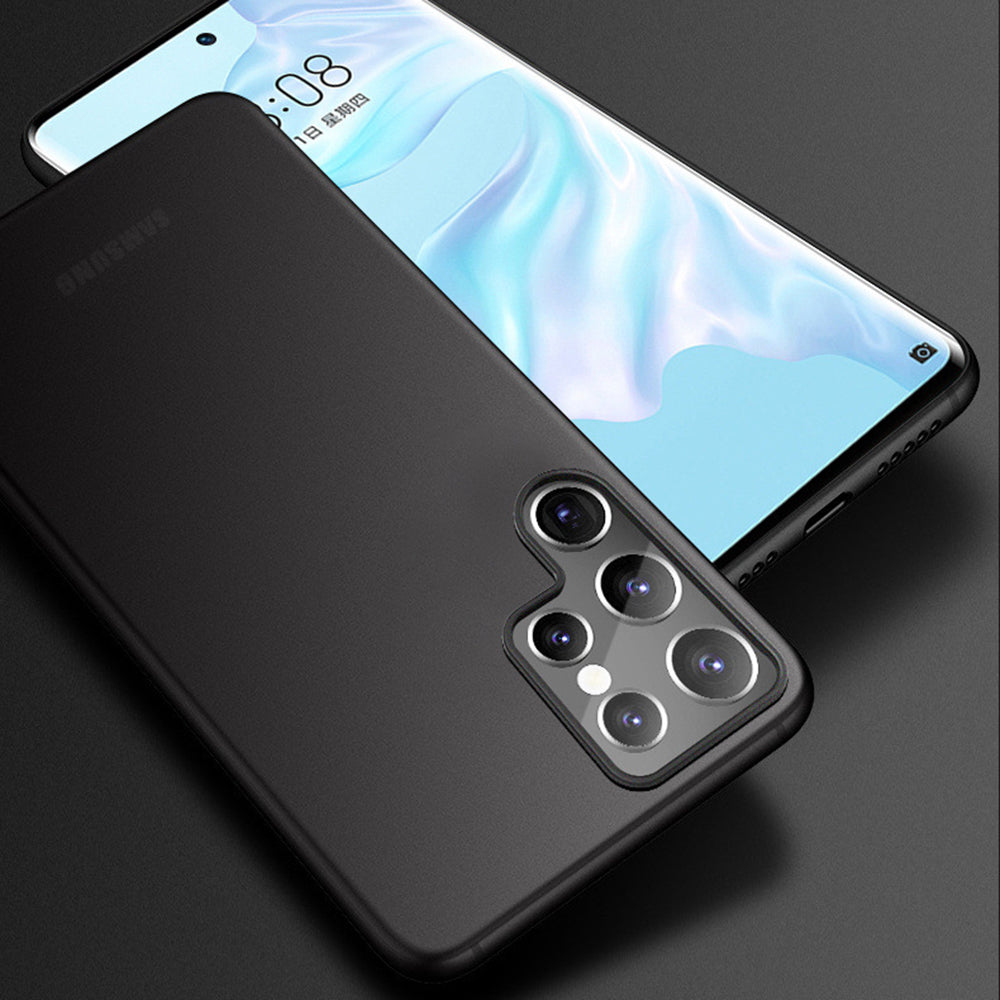 For Samsung Galaxy S21 Ultra 5G Anti-fingerprint Matte Phone Cover Ultra Thin PP Phone Case - Transparent Black