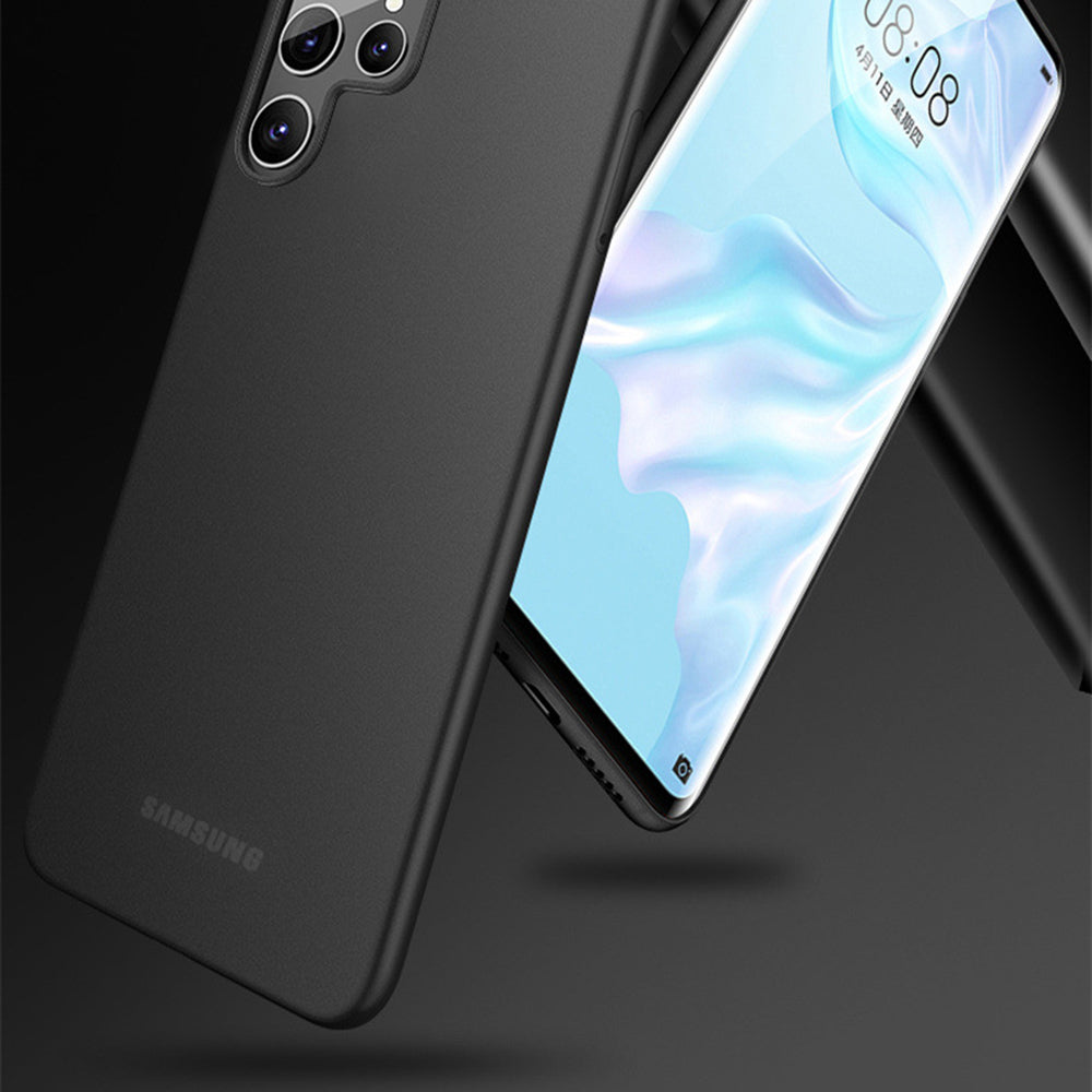 For Samsung Galaxy S21 Ultra 5G Anti-fingerprint Matte Phone Cover Ultra Thin PP Phone Case - Transparent Black