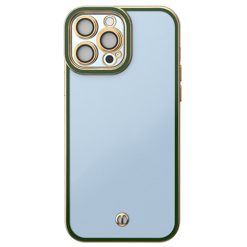 For iPhone 13 Pro 6.1 inch Transparent TPU Cover Shock-absorbing Airbag Design Electroplated Back Case Protective Shell