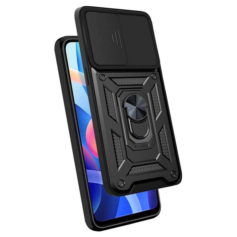 For Xiaomi Redmi Note 11 Pro 5G (China) (MediaTek) Note 11 Pro 5G Ring Kickstand TPU PC Phone Case Slide Camera Protection Back Cover