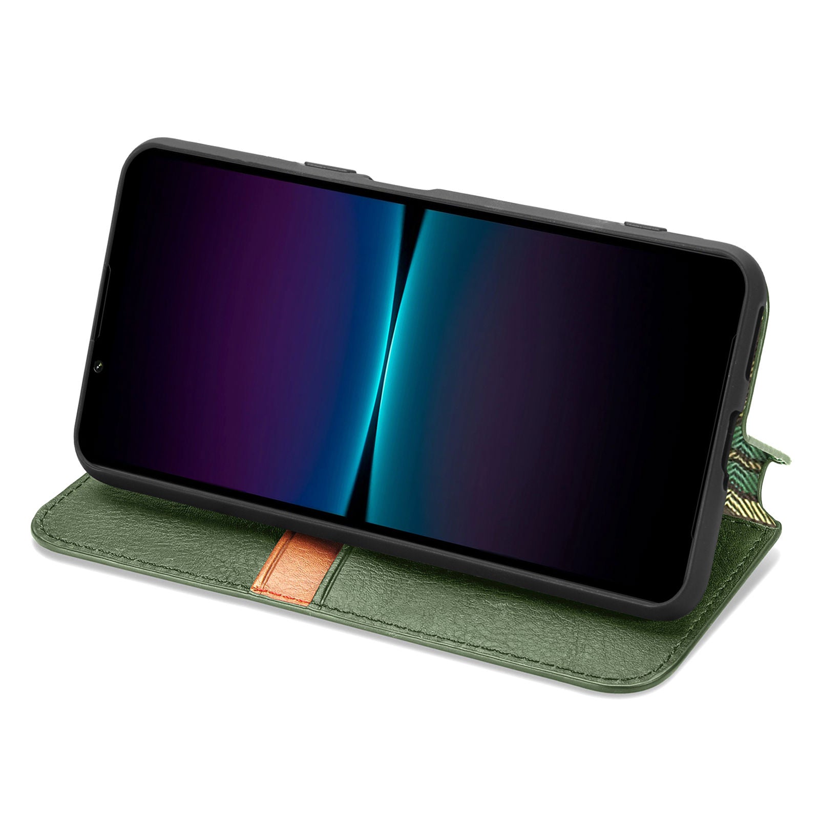 Anti-drop Phone Cover For Sony Xperia 1 IV 5G Rhombus Imprinted PU Leather Magnetic Closure Anti-shock Cell Phone Case Wallet with Foldable Stand