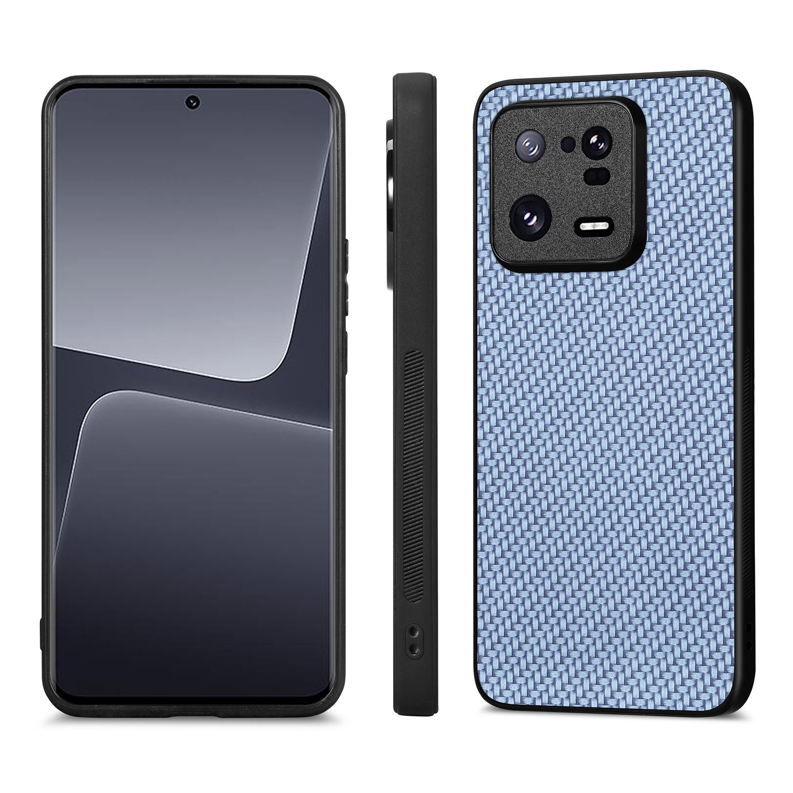 For Xiaomi 13 Pro 5G Carbon Fiber Texture Phone Case PU Leather Coated PC TPU Phone Cover Support Wireless Charging
