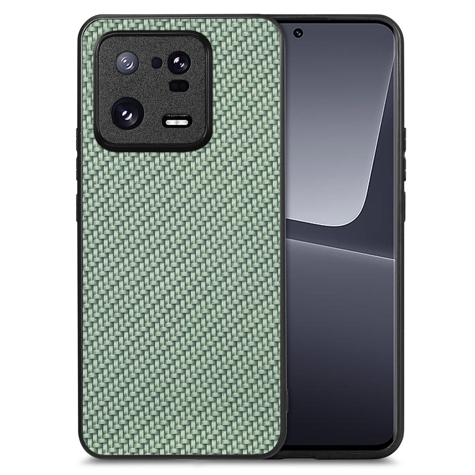 For Xiaomi 13 Pro 5G Carbon Fiber Texture Phone Case PU Leather Coated PC TPU Phone Cover Support Wireless Charging