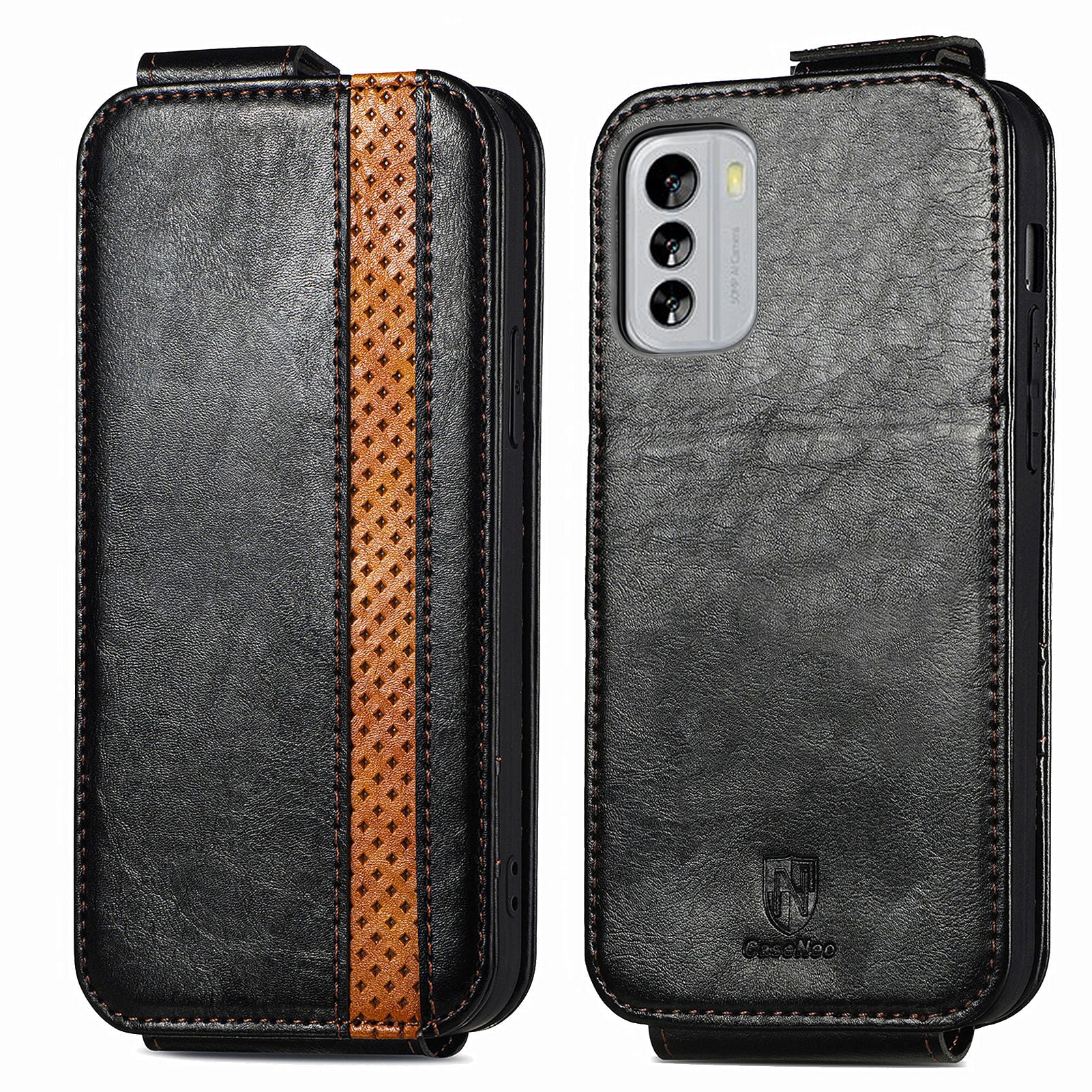 CASENEO 003 Series For Nokia G60 5G Splicing PU Leather Flip Phone Case Stand Card Holder Well-protected Phone Cover