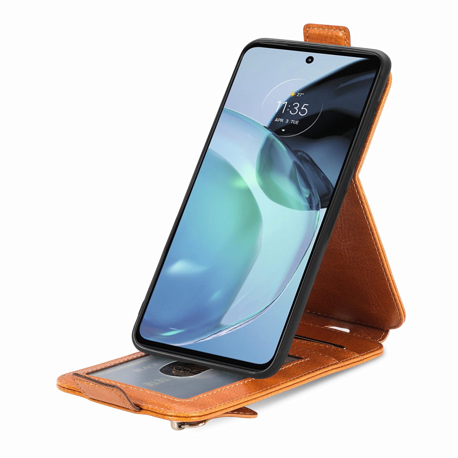 For Motorola Moto G72 4G Zipper Pocket PU Leather Vertical Flip Phone Case Wallet Stand Magnetic Closure Cover