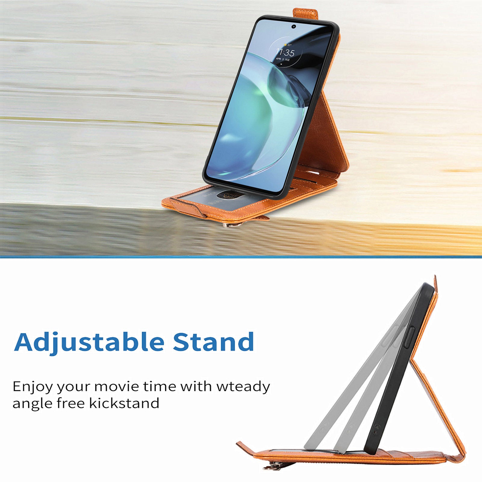 For Motorola Moto G72 4G Zipper Pocket PU Leather Vertical Flip Phone Case Wallet Stand Magnetic Closure Cover