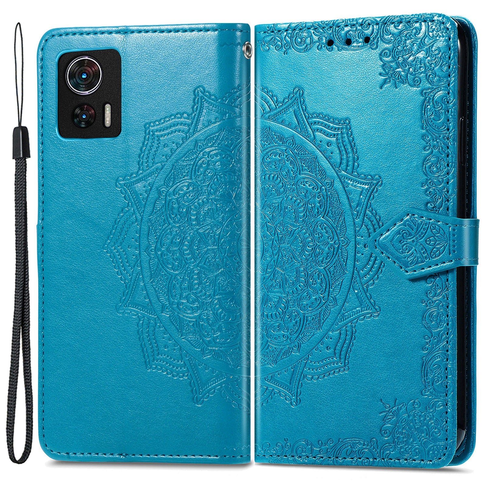 For Motorola Edge 30 Neo 5G Edge 30 Lite 5G Wallet Stand Phone Cover Embossed Mandala Pattern PU Leather Flip Phone Case