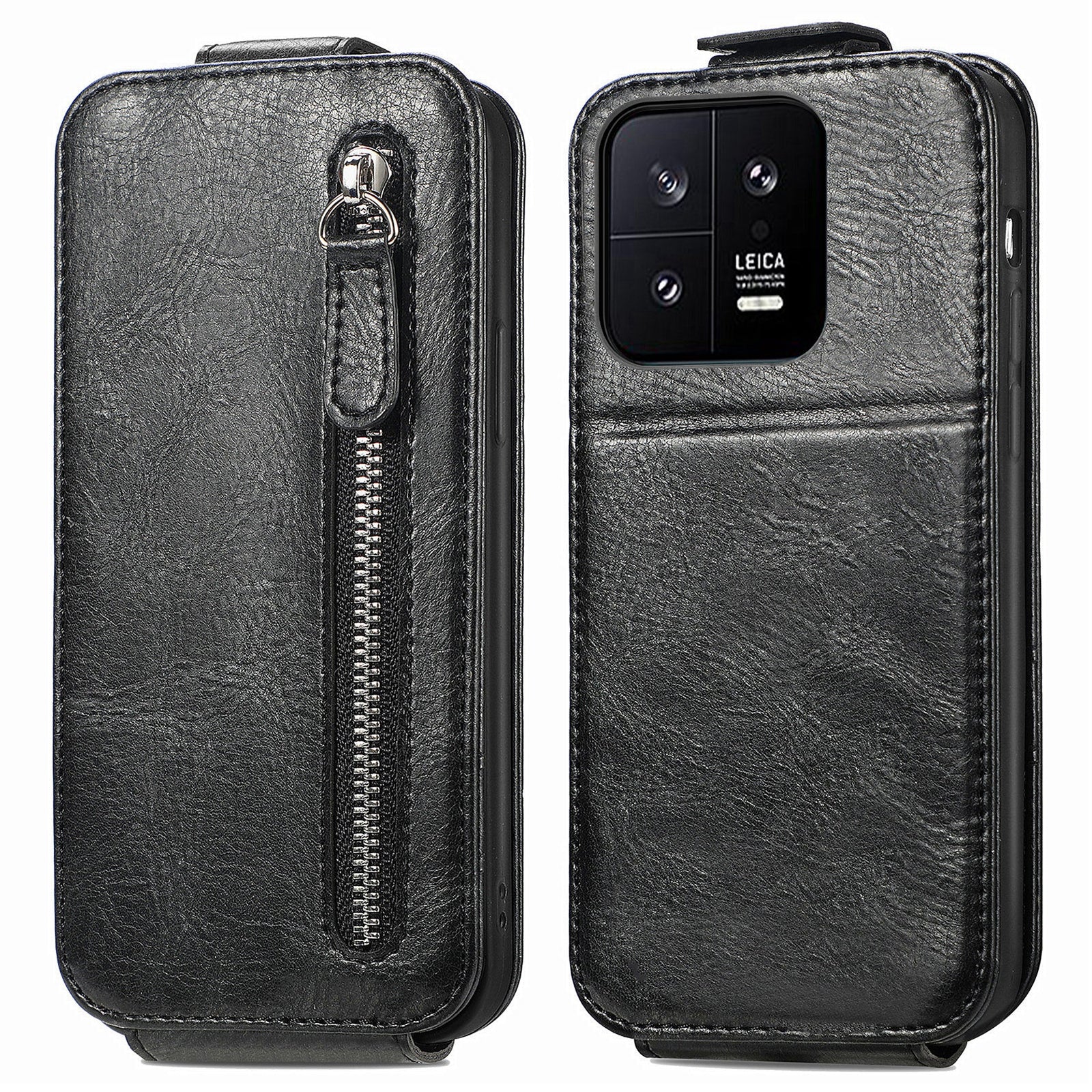 For Xiaomi 13 5G Drop Protection Vertical Flip PU Leather Phone Case Wallet Stand Magnetic Closure Cover