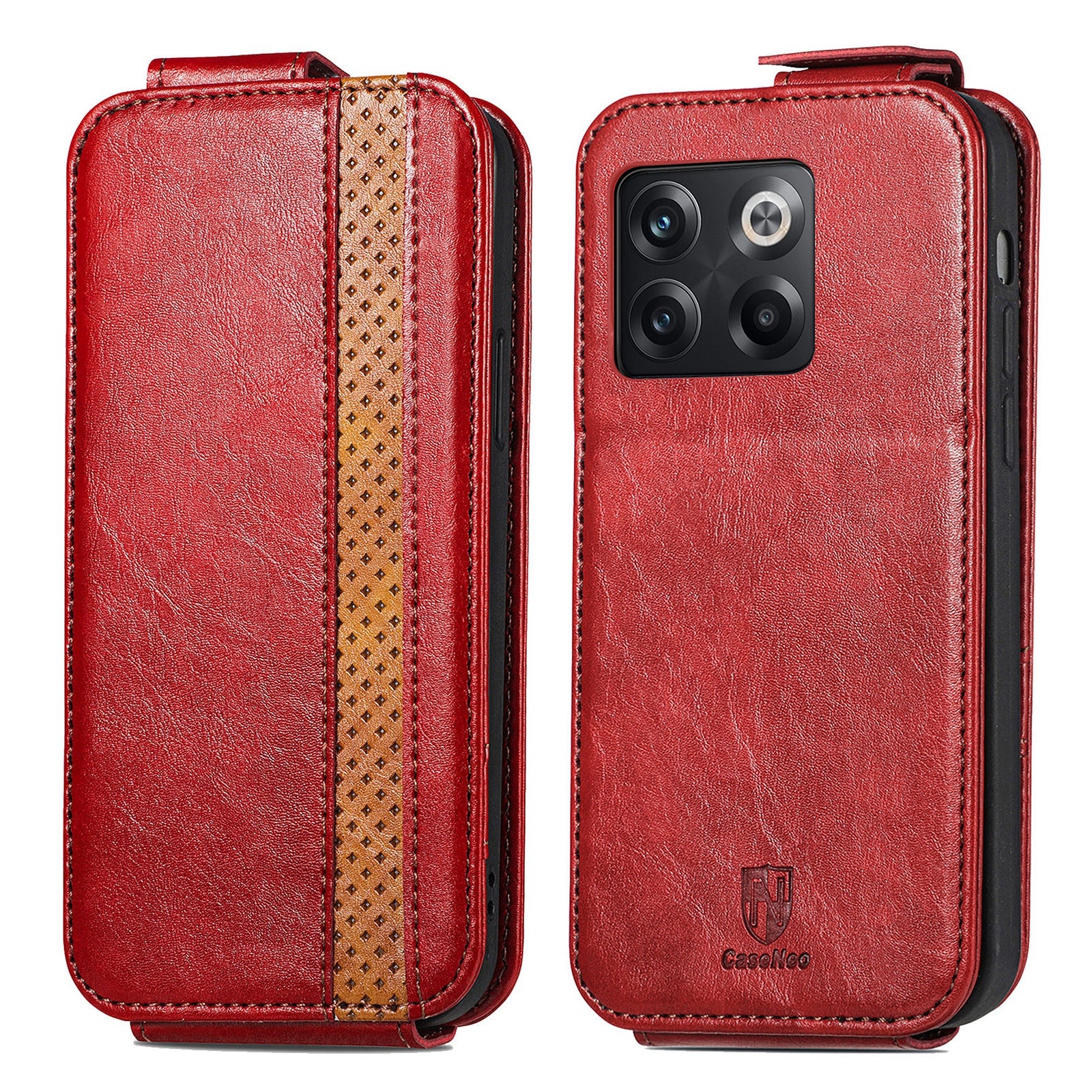 CASENEO 003 Series For OnePlus 10T 5G Ace Pro 5G Cell Phone Case Stand Card Holder Drop Protection Splicing Style PU Leather Flip Phone Cover