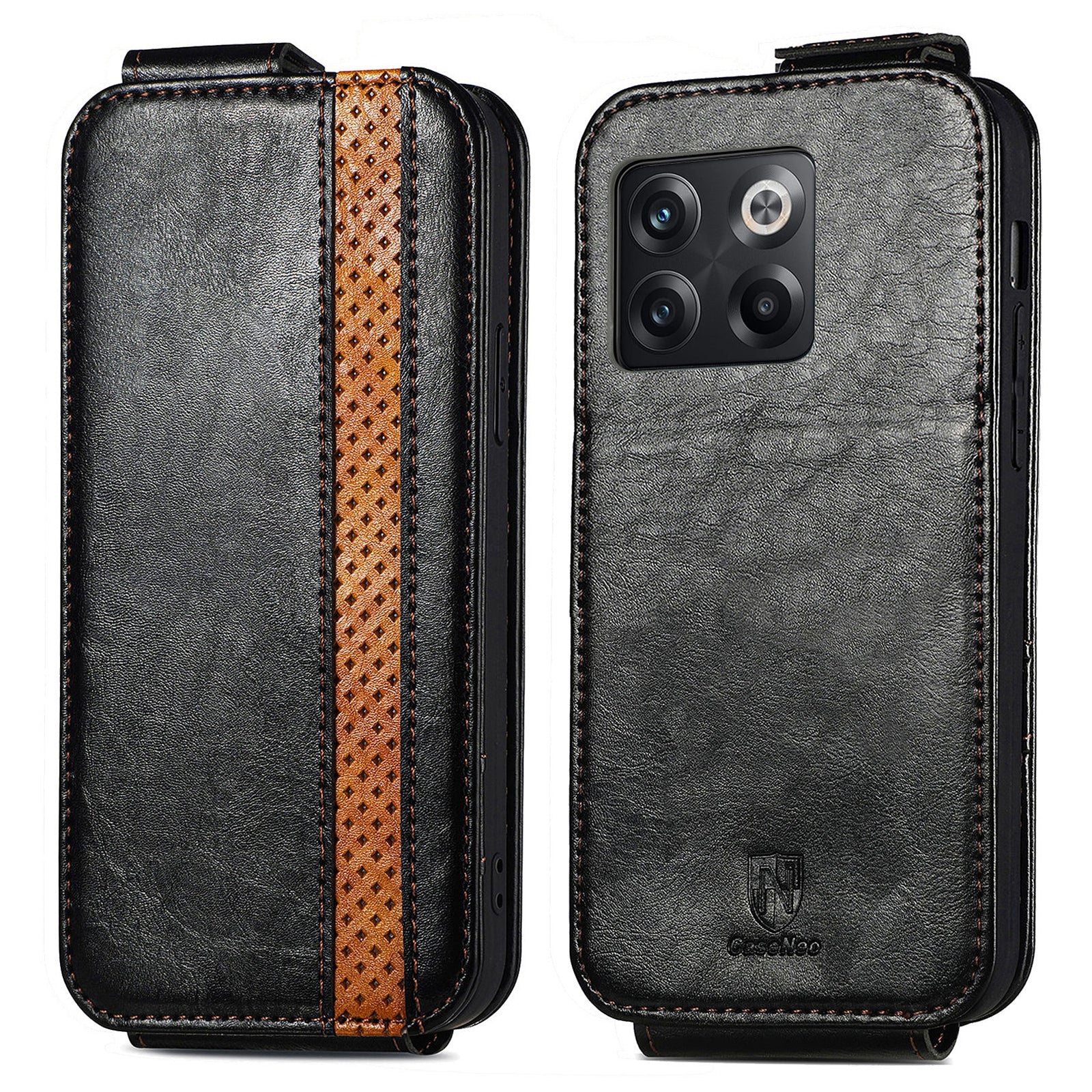 CASENEO 003 Series For OnePlus 10T 5G Ace Pro 5G Cell Phone Case Stand Card Holder Drop Protection Splicing Style PU Leather Flip Phone Cover