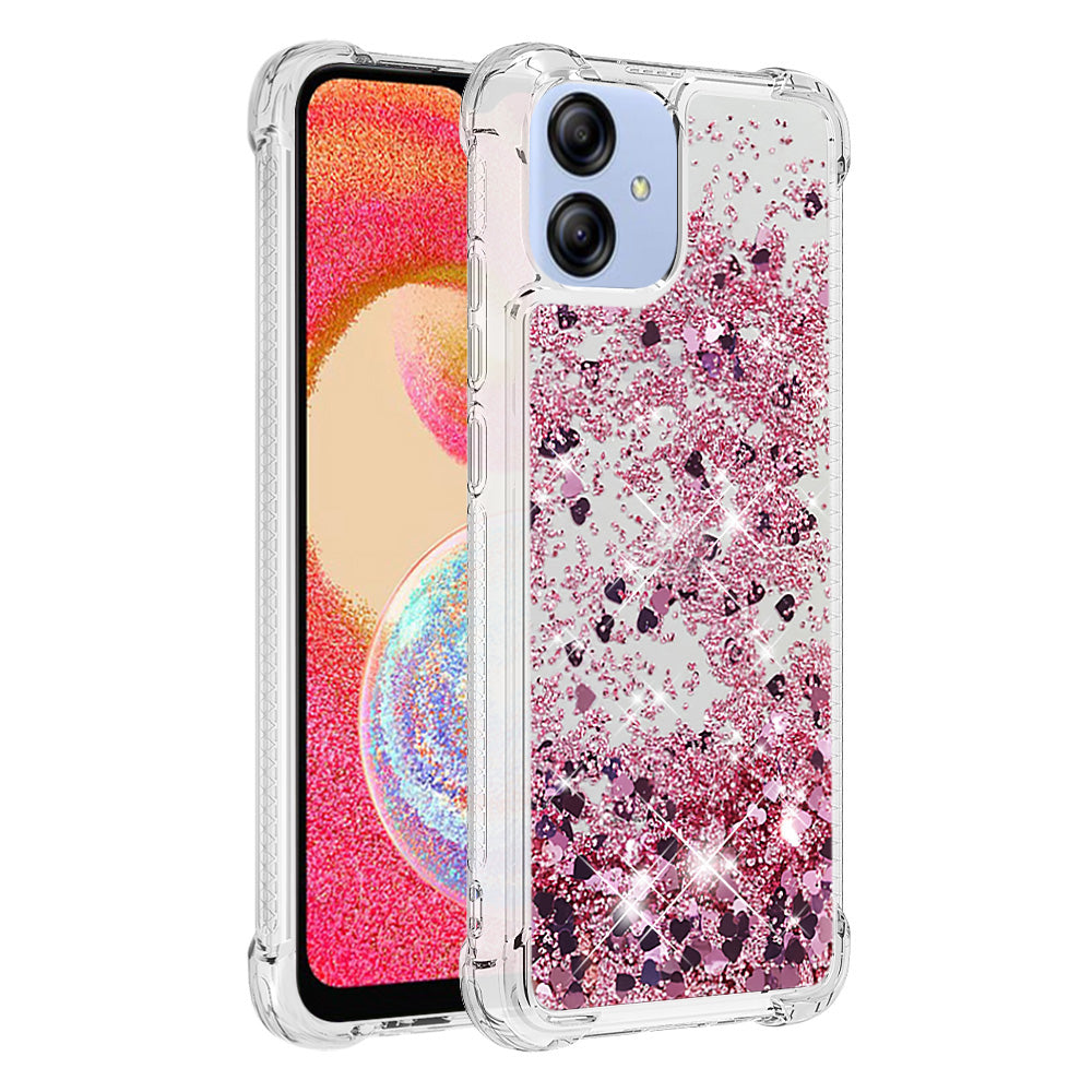 YB Quicksand Series-1 TPU Case for Samsung Galaxy A04e 4G F04 4G M04 4G Quicksand Liquid Sequins Anti-drop Cell Phone Cover