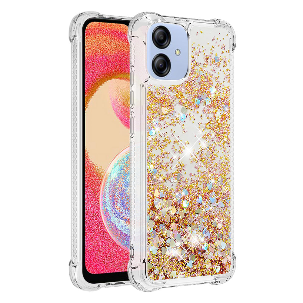 YB Quicksand Series-1 TPU Case for Samsung Galaxy A04e 4G F04 4G M04 4G Quicksand Liquid Sequins Anti-drop Cell Phone Cover