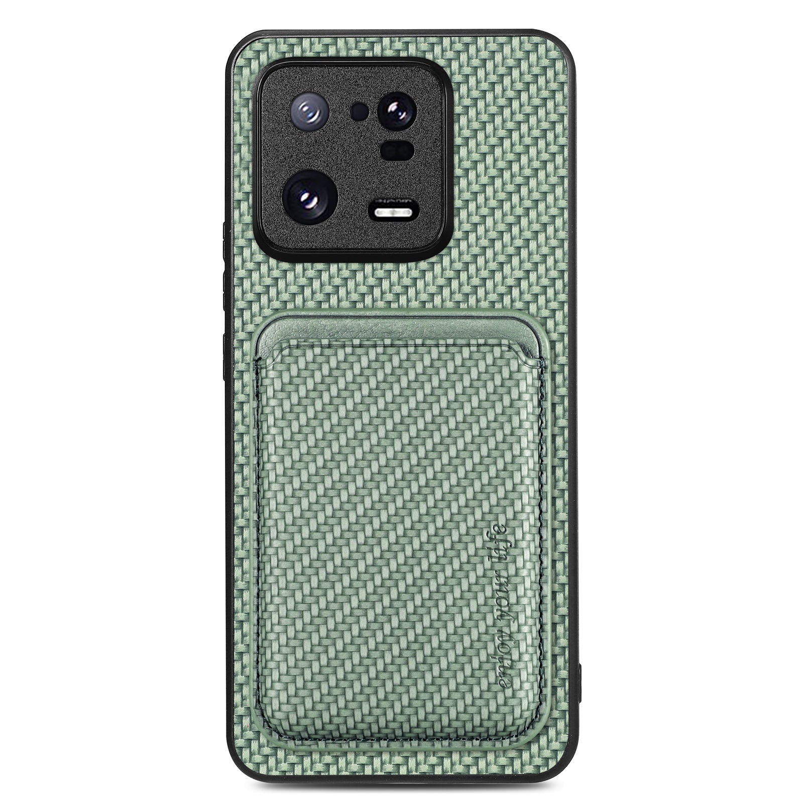 For Xiaomi 13 Pro 5G Detachable Card Holder Carbon Fiber Texture Phone Cover PU Leather TPU PC Phone Case
