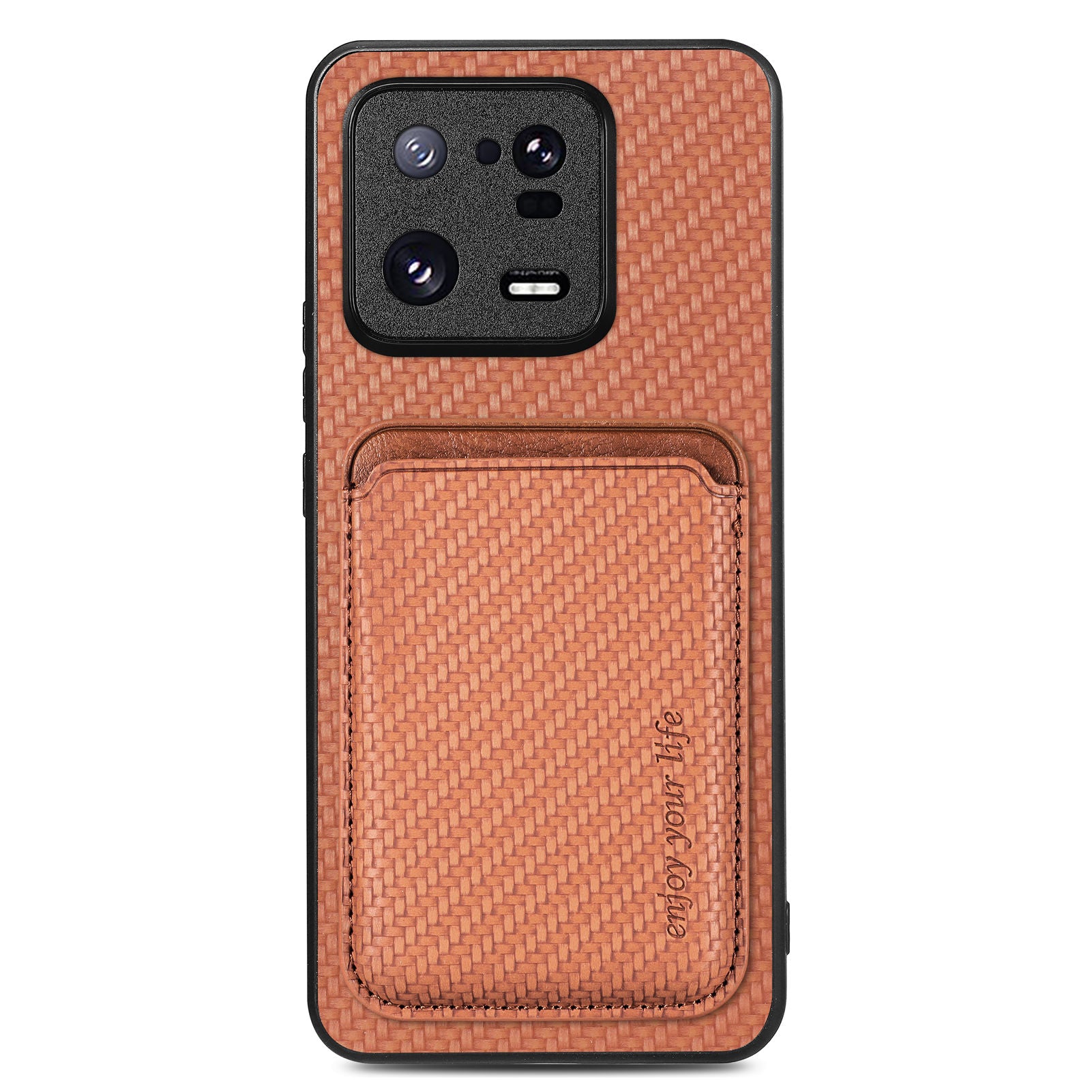 For Xiaomi 13 Pro 5G Detachable Card Holder Carbon Fiber Texture Phone Cover PU Leather TPU PC Phone Case