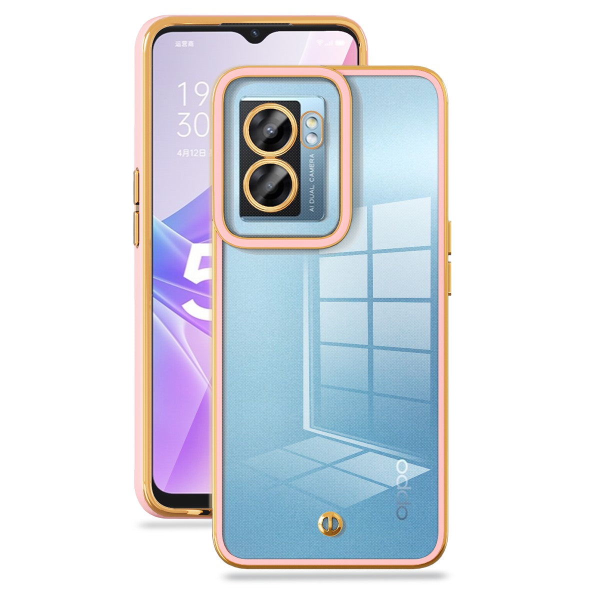 For Oppo A57 (2022) 5G A77 5G Elegant Electroplated Clear TPU Back Cover Drop-proof Protective Case