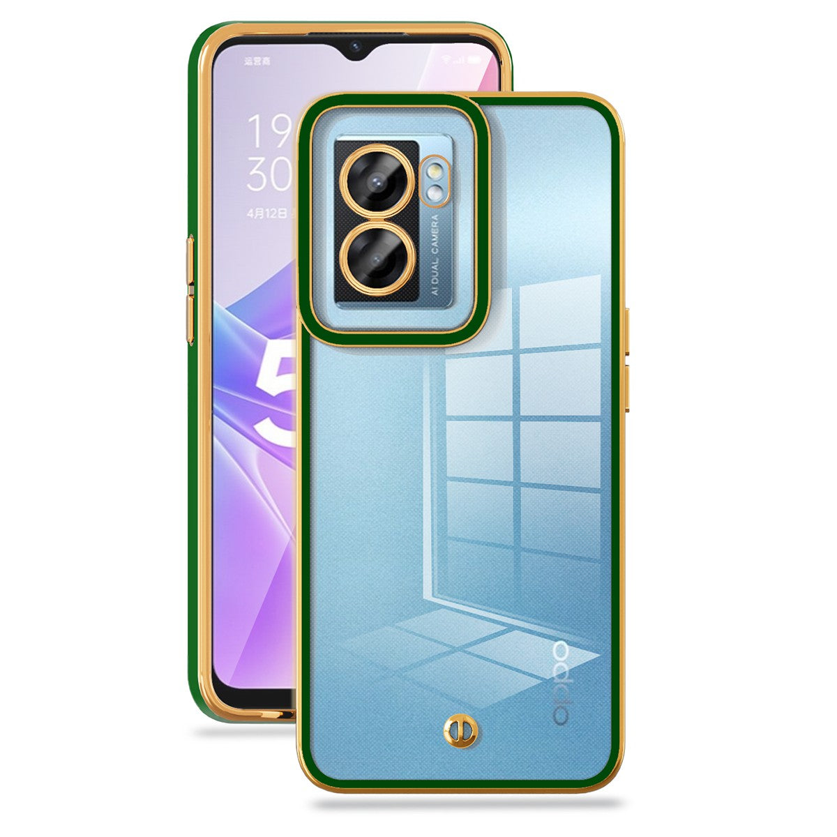 For Oppo A57 (2022) 5G A77 5G Elegant Electroplated Clear TPU Back Cover Drop-proof Protective Case