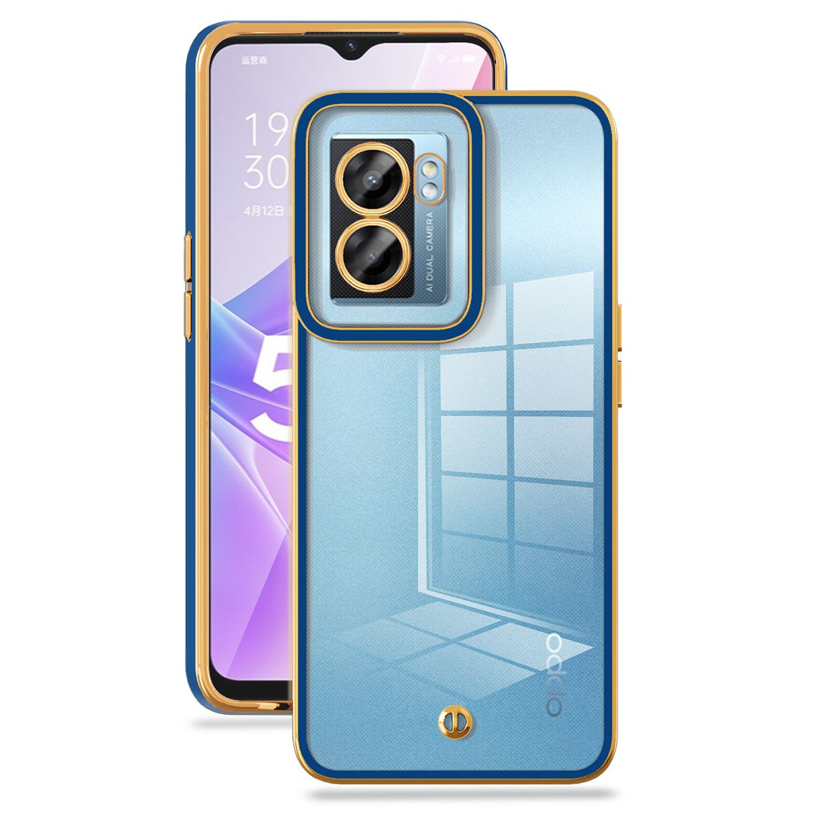 For Oppo A57 (2022) 5G A77 5G Elegant Electroplated Clear TPU Back Cover Drop-proof Protective Case