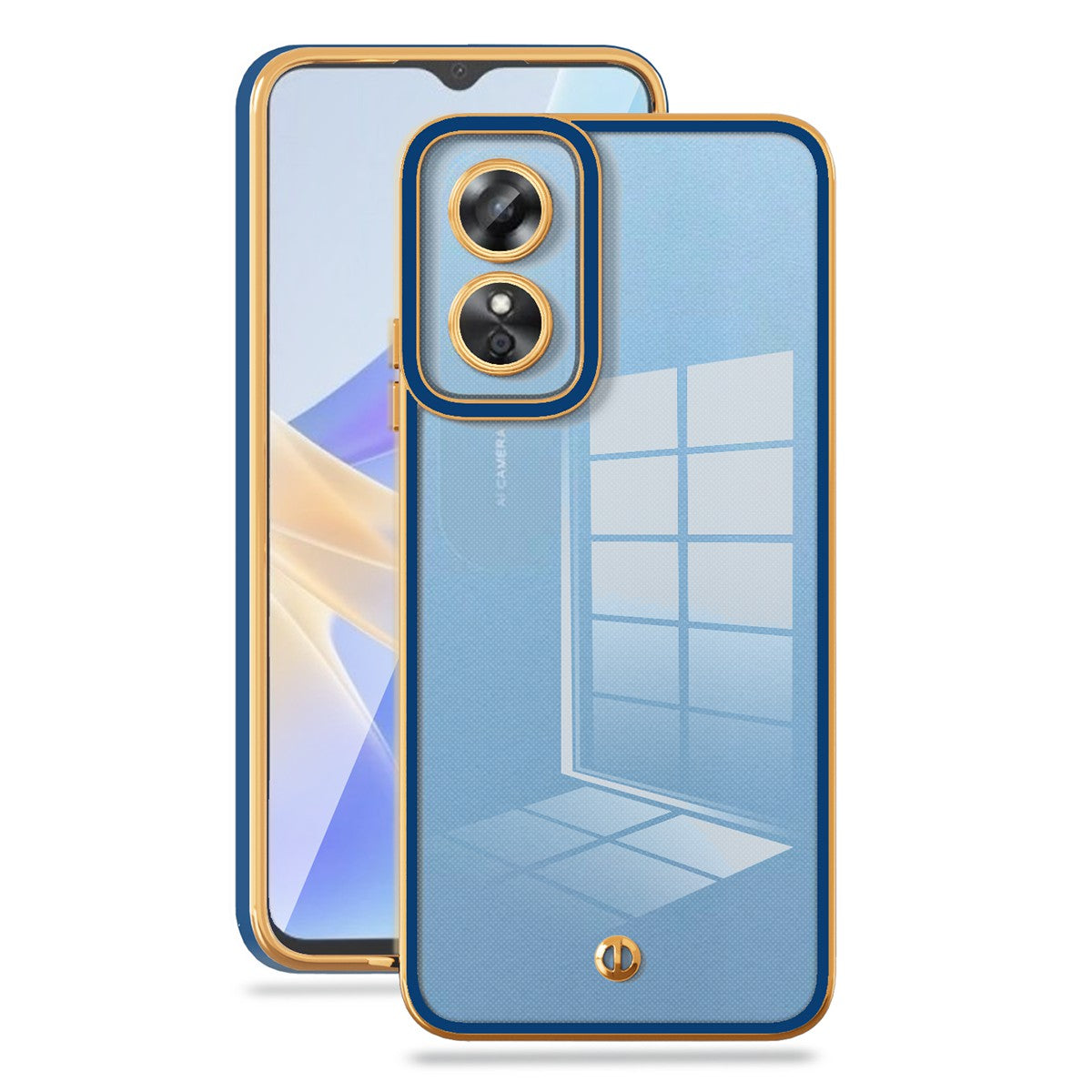 For Oppo A17 4G A17k 4G Stylish Electroplated Flexible Clear TPU Case Drop-proof Anti-scratch Cover