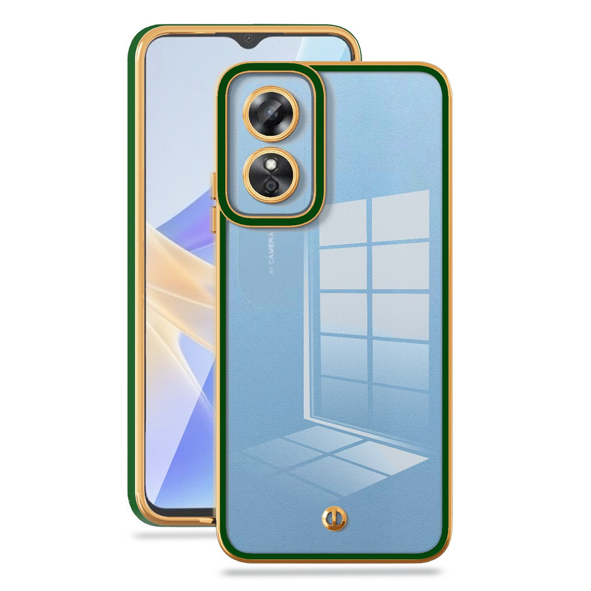 For Oppo A17 4G A17k 4G Stylish Electroplated Flexible Clear TPU Case Drop-proof Anti-scratch Cover