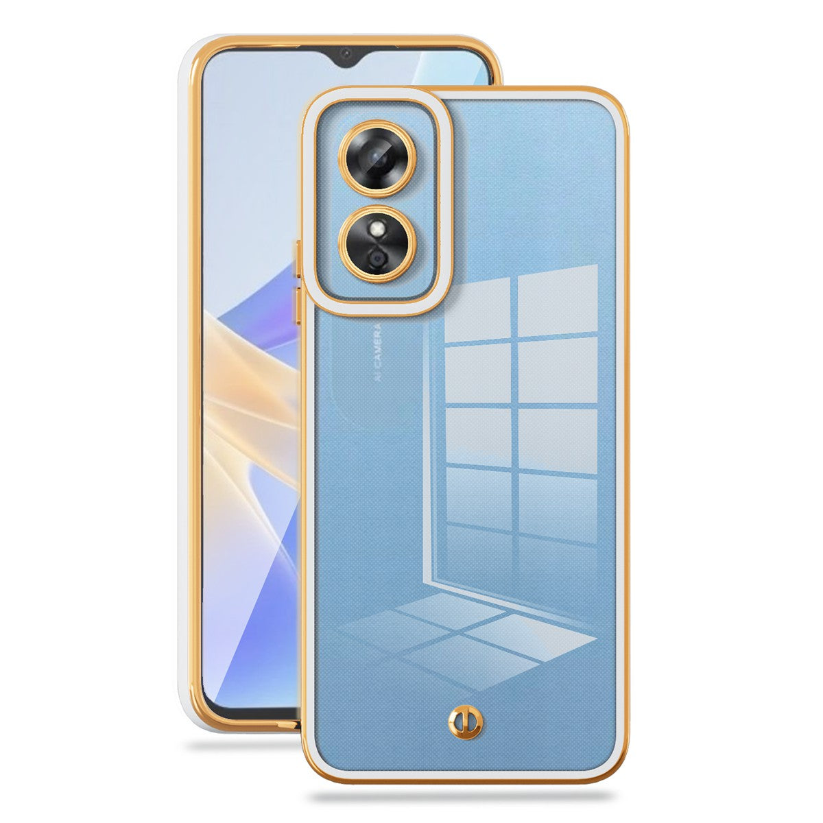 For Oppo A17 4G A17k 4G Stylish Electroplated Flexible Clear TPU Case Drop-proof Anti-scratch Cover