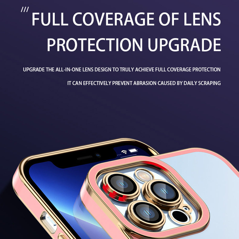 For iPhone 14 Pro Max Soft TPU Back Cover Electroplating Anti-drop Protection Phone Case