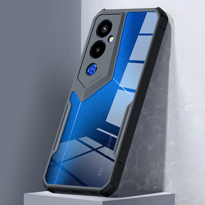 XUNDD For Tecno Pova 4 Pro 4G Anti-Scratch Transparent Phone Case Acrylic TPU Anti-shock Protective Back Cover