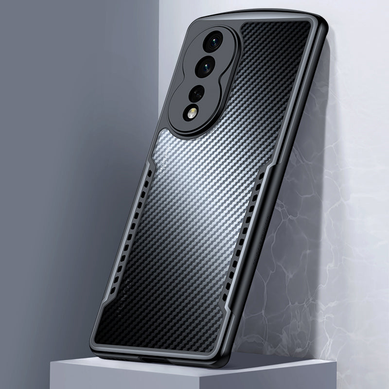 XUNDD For Honor 80 5G Shockproof TPU Acrylic Phone Case Carbon Fiber Texture Wear-resistant Cell Phone Cover