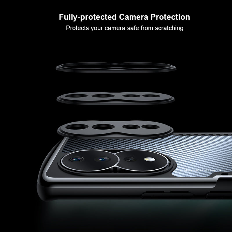 XUNDD For Honor 80 5G Shockproof TPU Acrylic Phone Case Carbon Fiber Texture Wear-resistant Cell Phone Cover