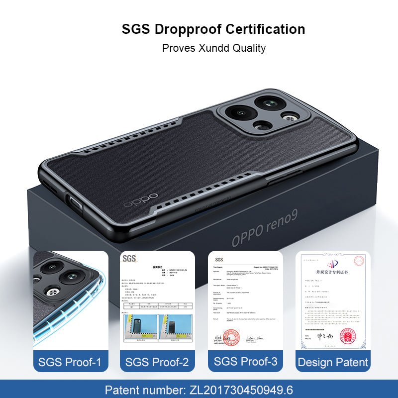 XUNDD For Oppo Reno9 Pro 5G Anti-drop Smartphone Case Carbon Fiber Texture TPU Acrylic Mobile Phone Back Cover