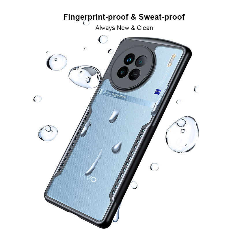 XUNDD For vivo X90 5G Shockproof Anti-fall Phone Case Carbon Fiber Texture TPU Acrylic Anti-Scratch Back Cover