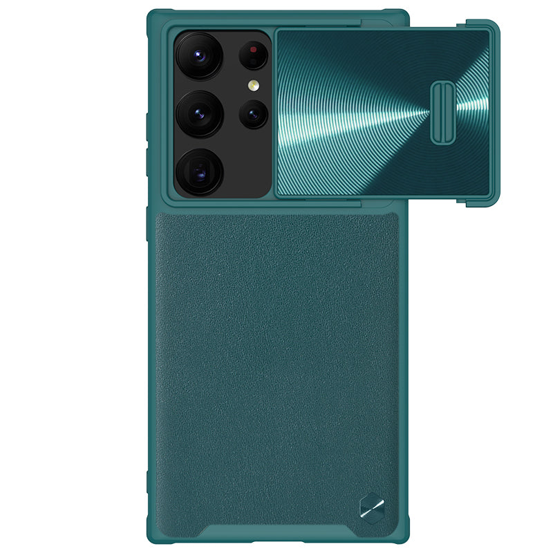 NILLKIN For Samsung Galaxy S23 Ultra Shockproof Phone Cover Slide Camera Protection PU Leather PC TPU Phone Case