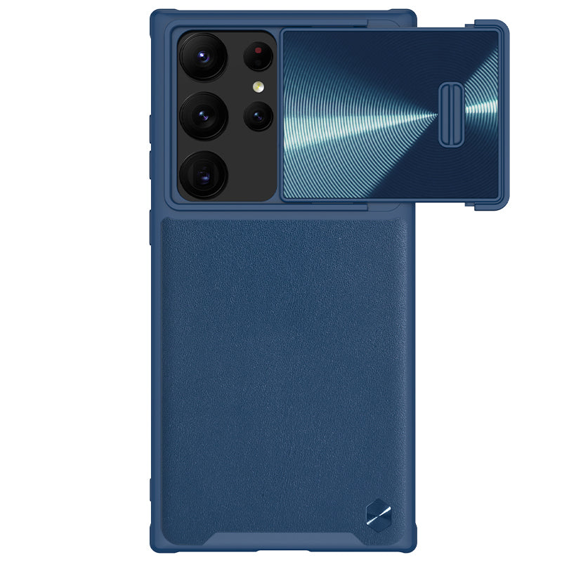NILLKIN For Samsung Galaxy S23 Ultra Shockproof Phone Cover Slide Camera Protection PU Leather PC TPU Phone Case