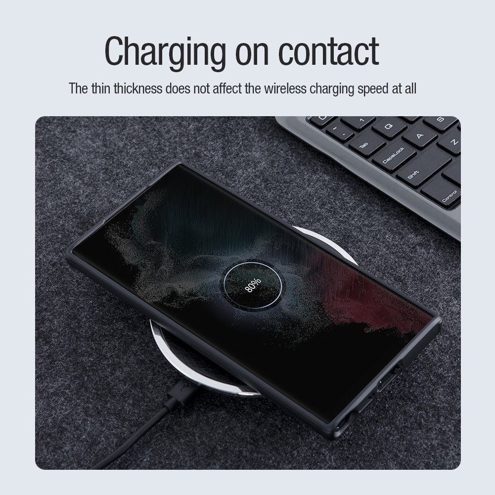 NILLKIN Frosted Shield Pro for Samsung Galaxy S23 Ultra Matte Phone Case PC + TPU Shockproof Hybrid Cover with Car Mount Metal Sheet